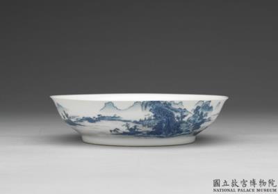 图片[2]-Dish with blue landscape in falangcai painted enamels, Qing dynasty, Yongzheng reign 1723-1735-China Archive